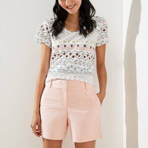 Pink LOFT Riviera Flat Front Casual Above-the-Knee 6" Inseam Shorts (NWT)
